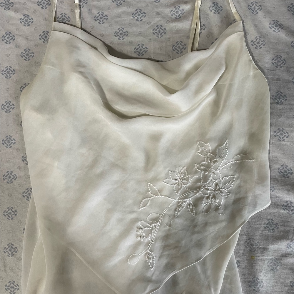 Brand is delicates, white shirt with diamond sequins